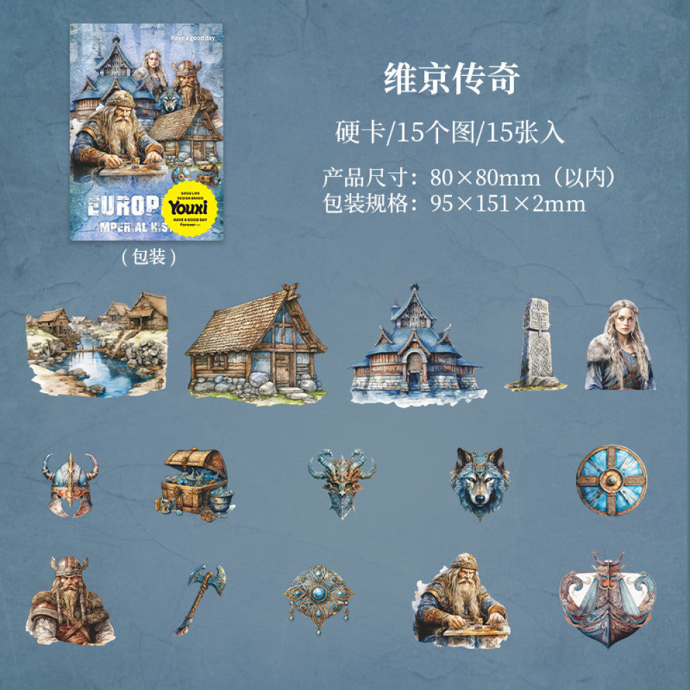 European Imperial History Series Hard Card Stickers 6 Styles 15 Sheets image 6