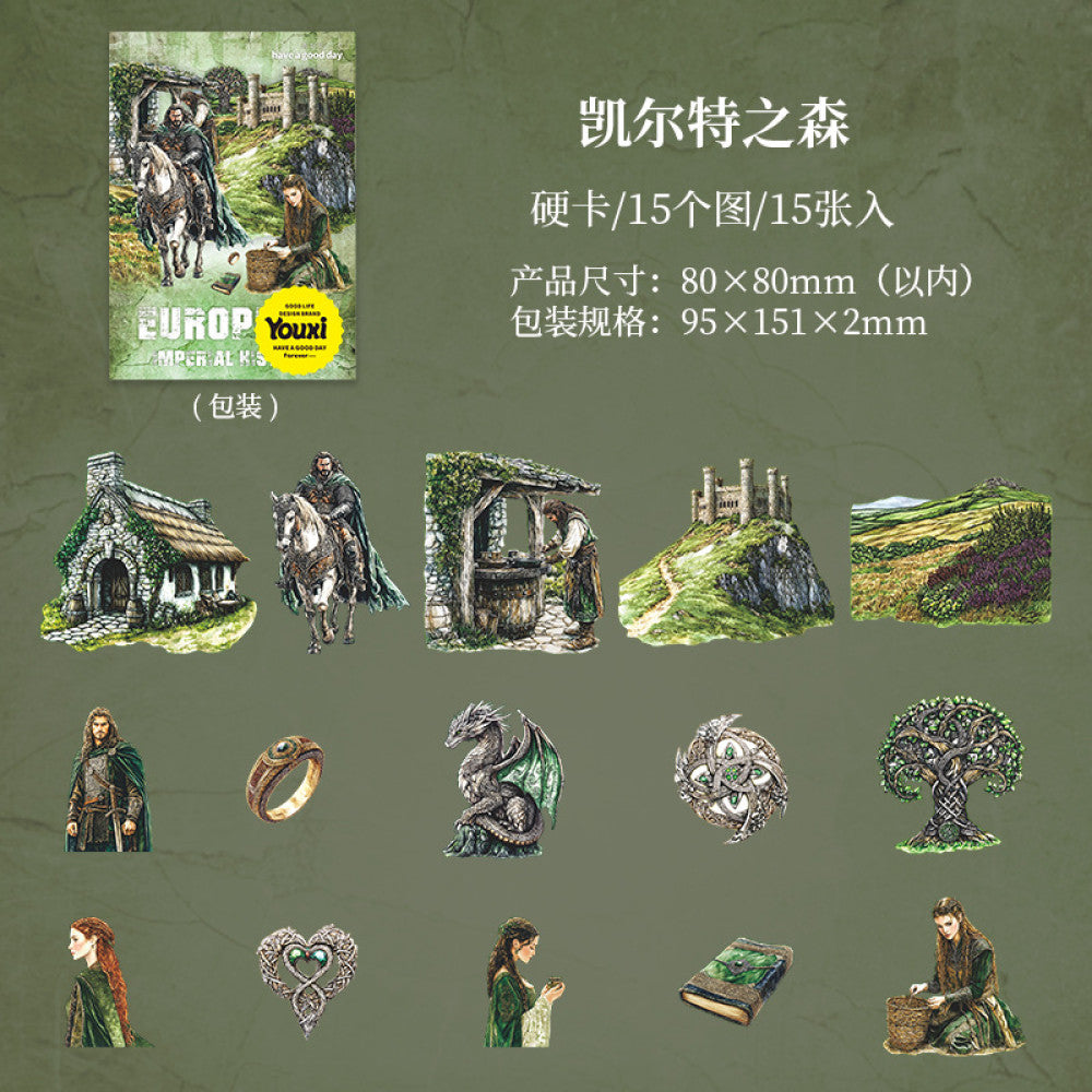 European Imperial History Series Hard Card Stickers 6 Styles 15 Sheets image 7