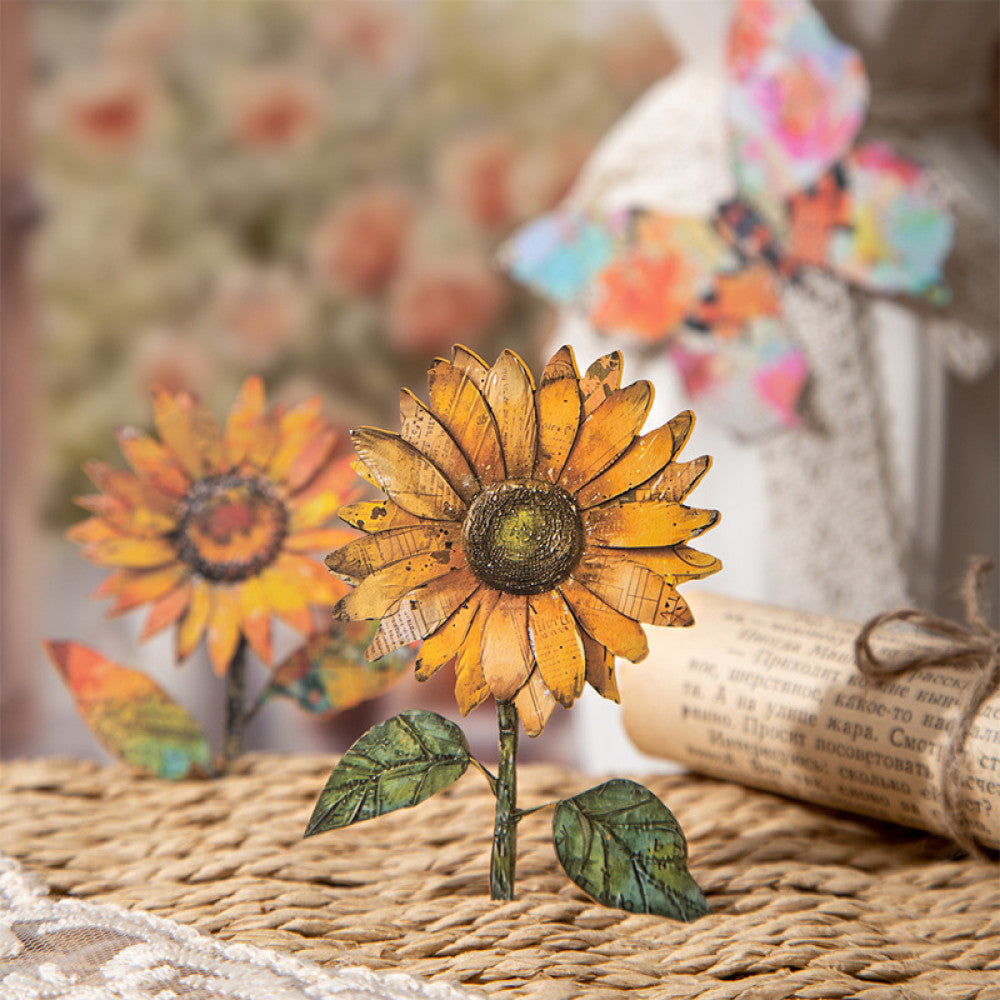 Flower Room Series Retro Hard Card Stickers 6 Types 10 Pcs image 1