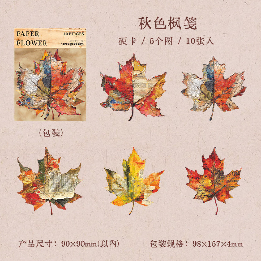 Flower Room Series Retro Hard Card Stickers 6 Types 10 Pcs image 5