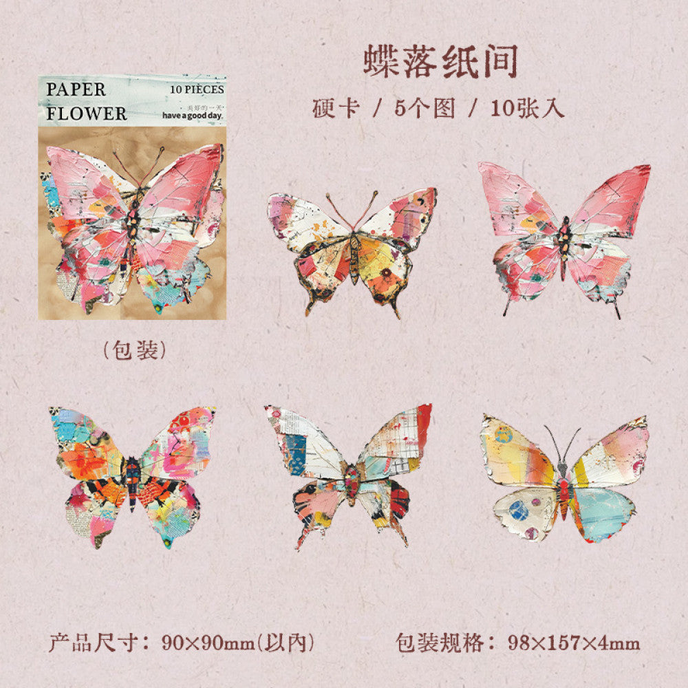 Flower Room Series Retro Hard Card Stickers 6 Types 10 Pcs image 10
