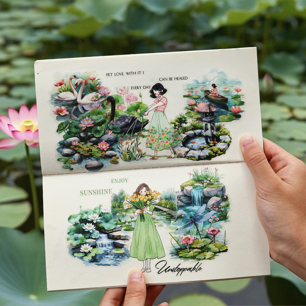 Painting Plant Pond Series PET Sticker Pack 6 Types 20 Pcs image 1