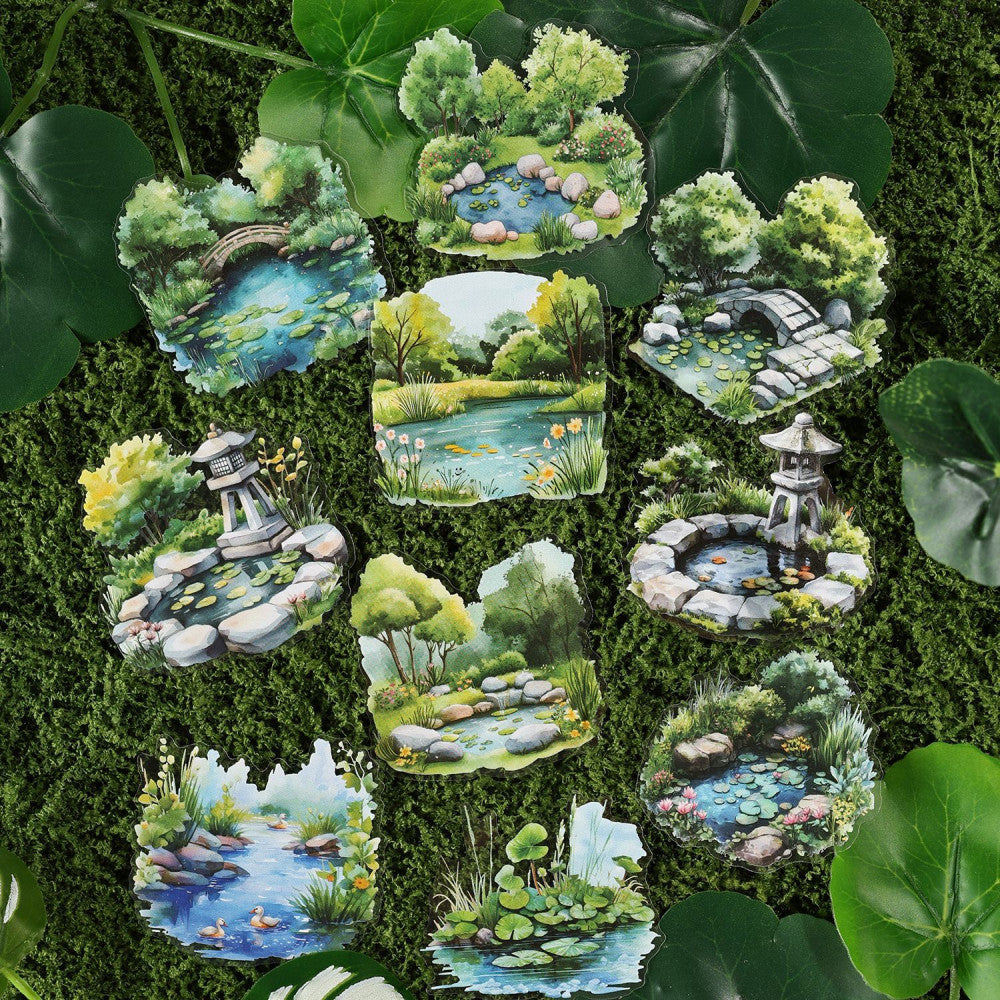 Painting Plant Pond Series PET Sticker Pack 6 Types 20 Pcs image 3
