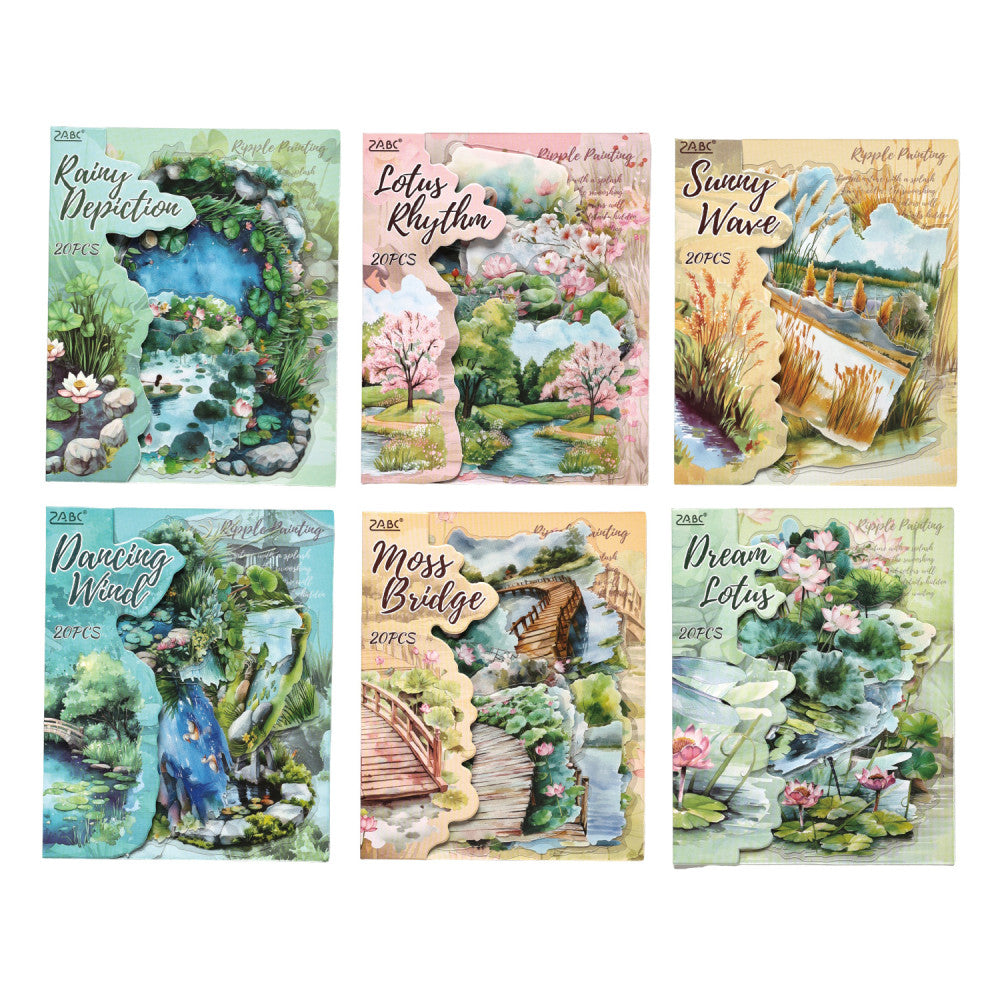 Painting Plant Pond Series PET Sticker Pack 6 Types 20 Pcs image 4