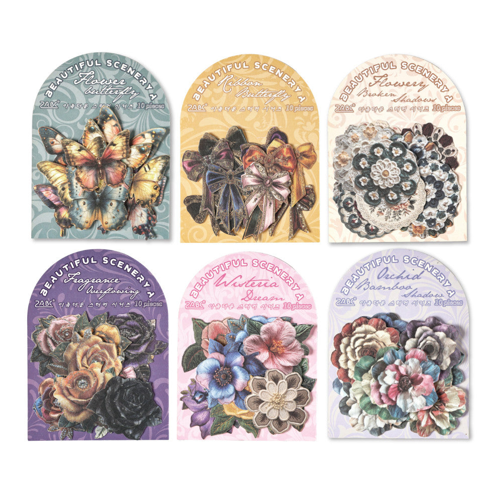 Splendid Series Paper Stickers 6 Types 10 Pcs image 2