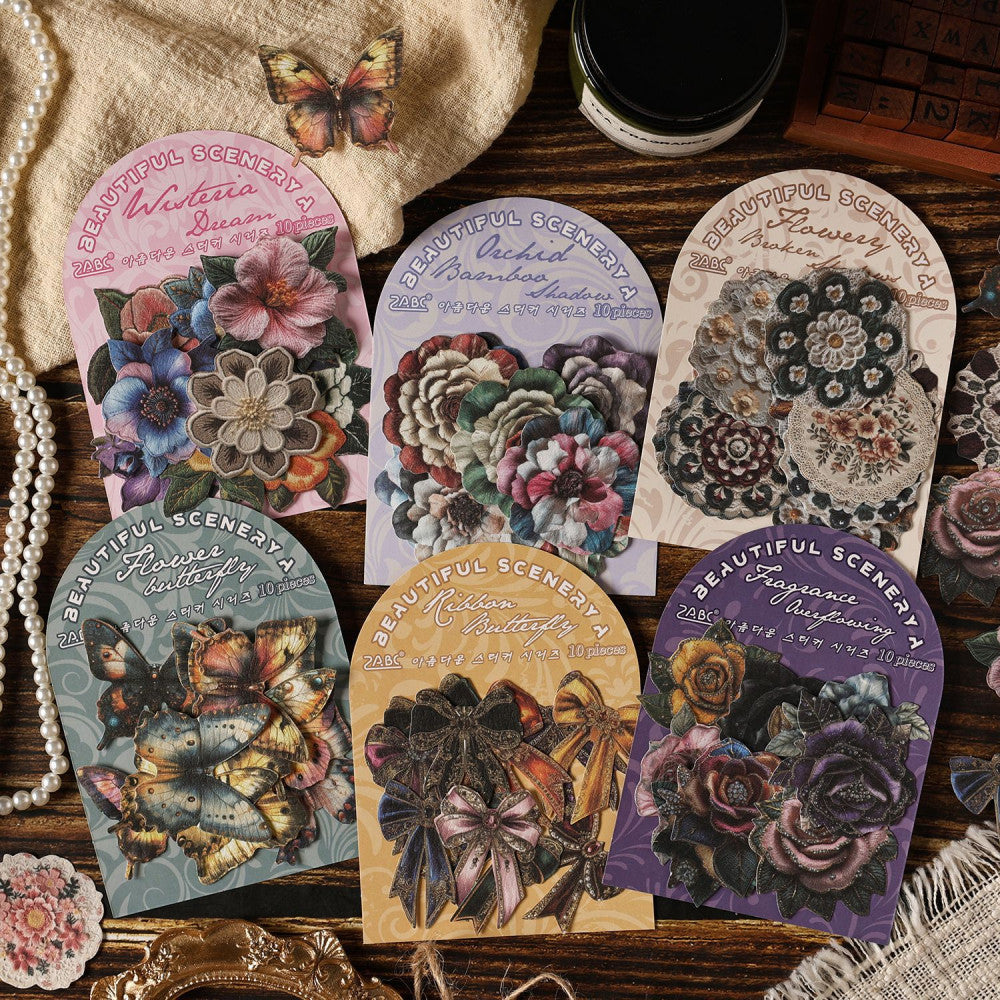 Splendid Series Paper Stickers 6 Types 10 Pcs image 3