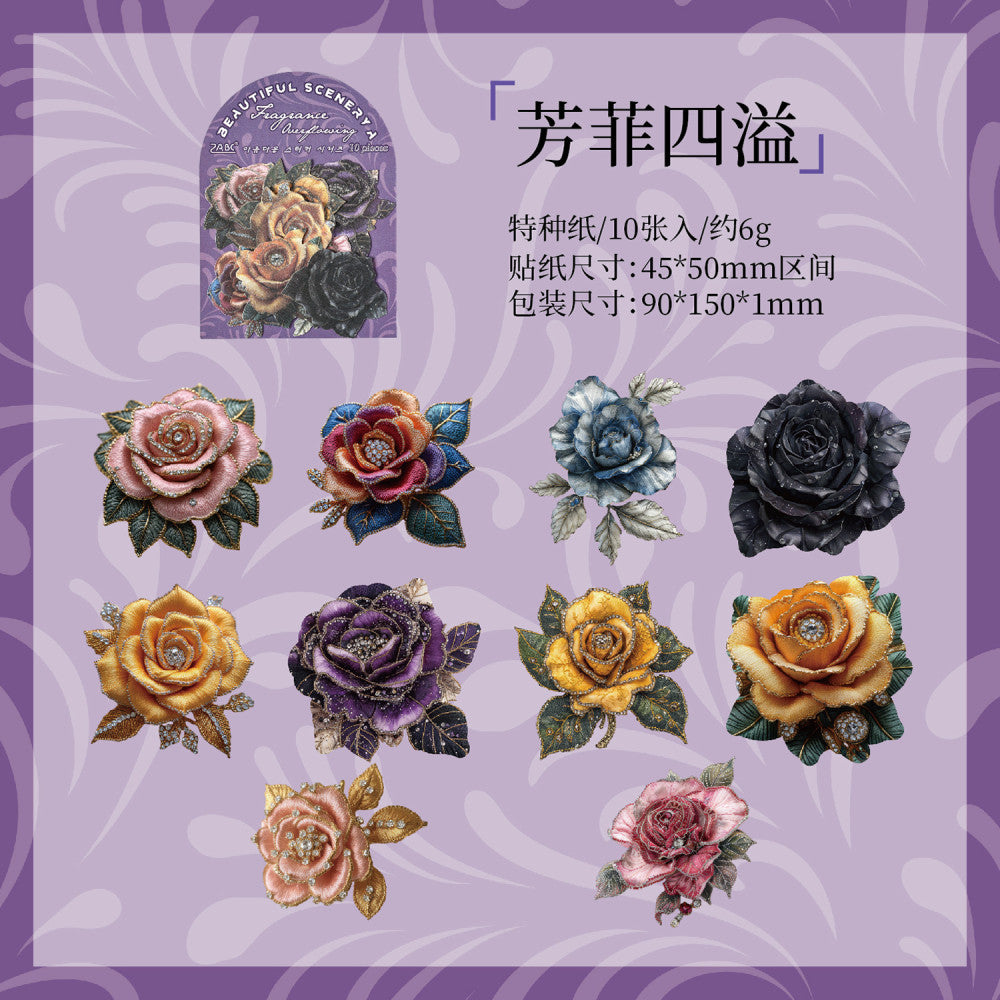 Splendid Series Paper Stickers 6 Types 10 Pcs image 8