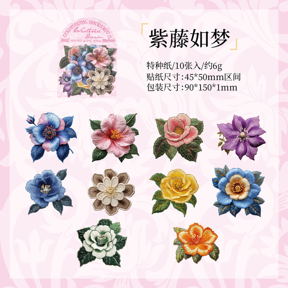 Splendid Series Paper Stickers  6 Types 10 Pcs