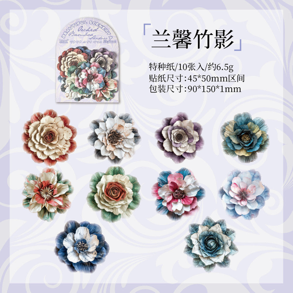 Splendid Series Paper Stickers 6 Types 10 Pcs image 11