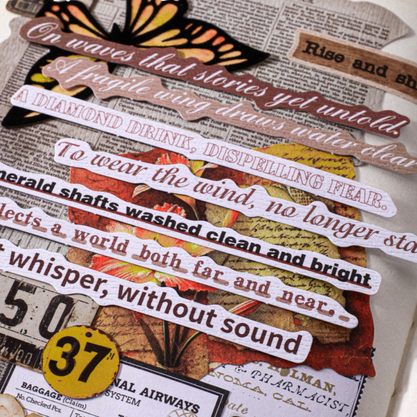 Word Album Series 40 pieces English Text Paper tickers image 1