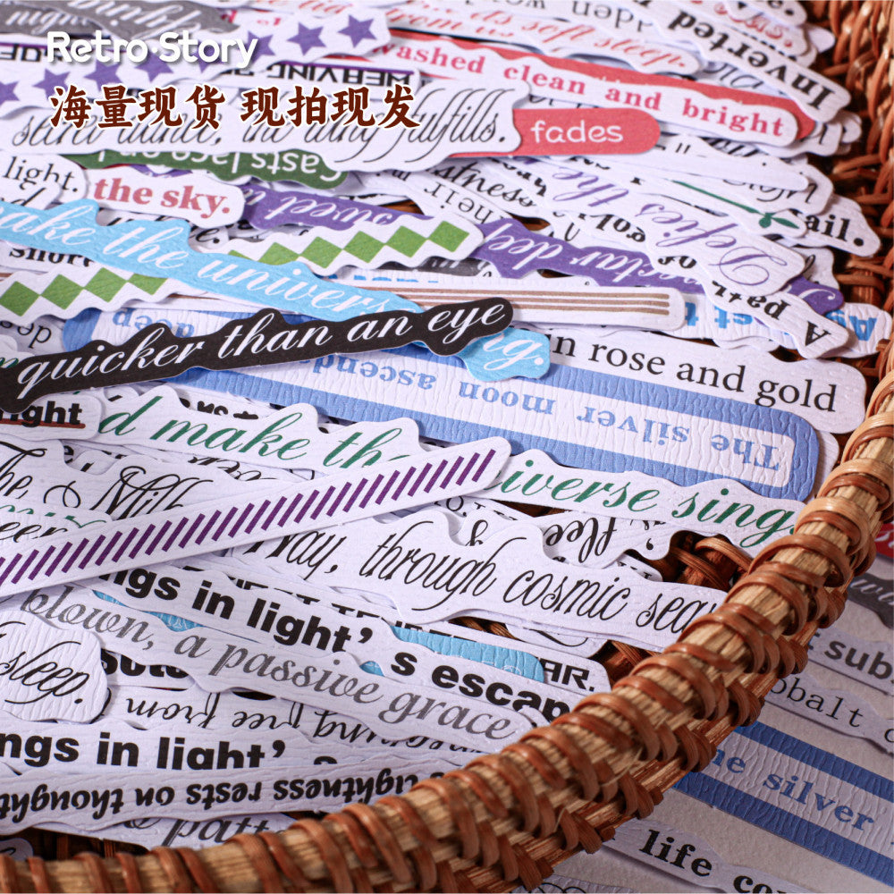 Word Album Series 40 pieces English Text Paper tickers image 2