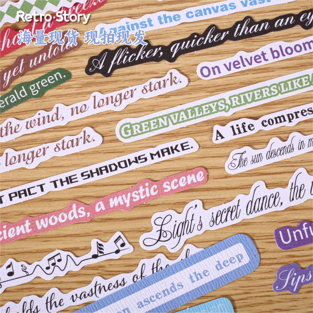 Word Album Series 40 pieces English Text Paper tickers image 3