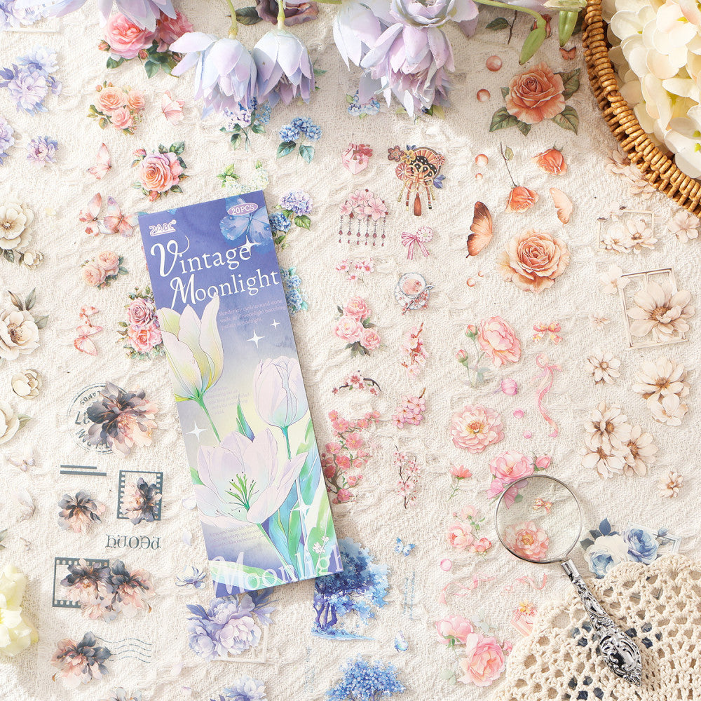 Flower Notes Series PET Sticker Book 4 Types image 1