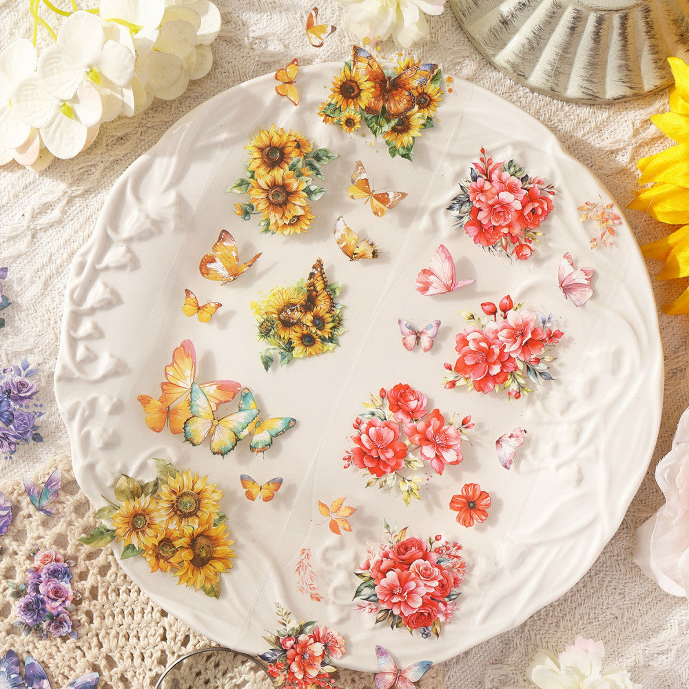 Flower Notes Series PET Sticker Book 4 Types image 3