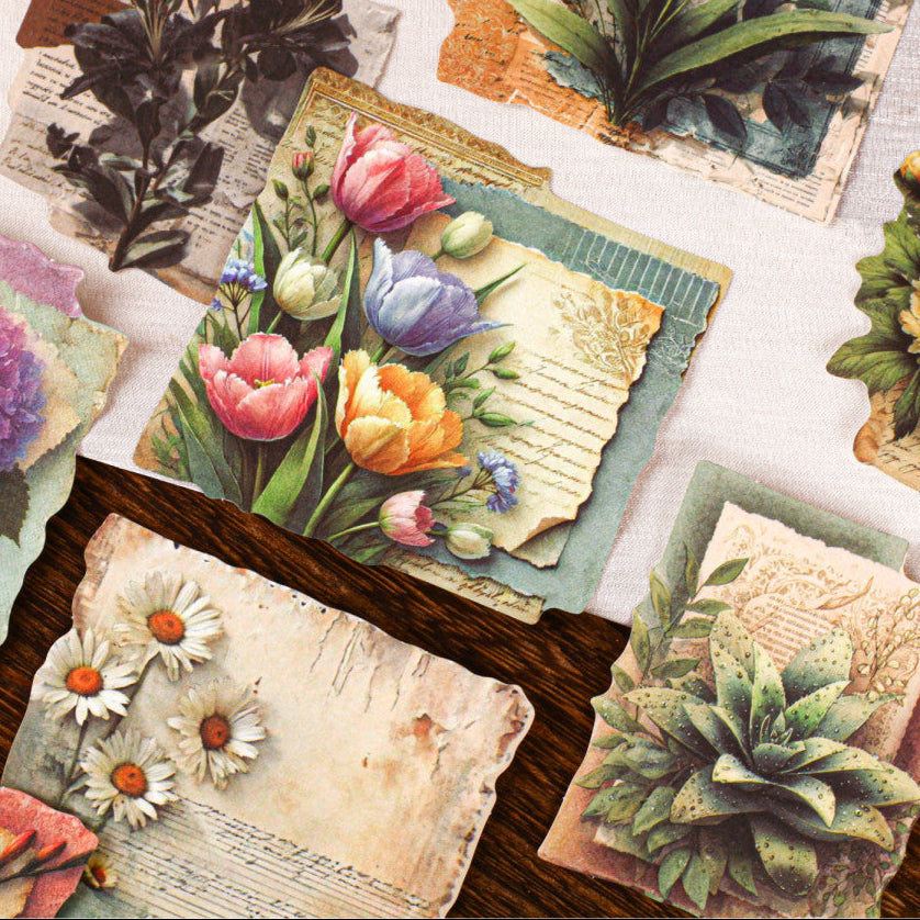 Retro Plant Writing Base Note Paper 20 Sheets image 0