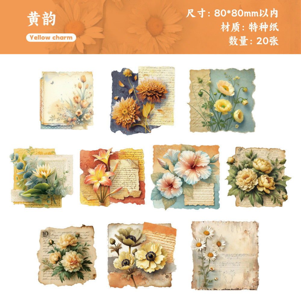 Retro Plant Writing Base Note Paper 20 Sheets image 7