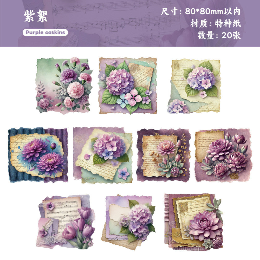 Retro Plant Writing Base Note Paper 20 Sheets image 10