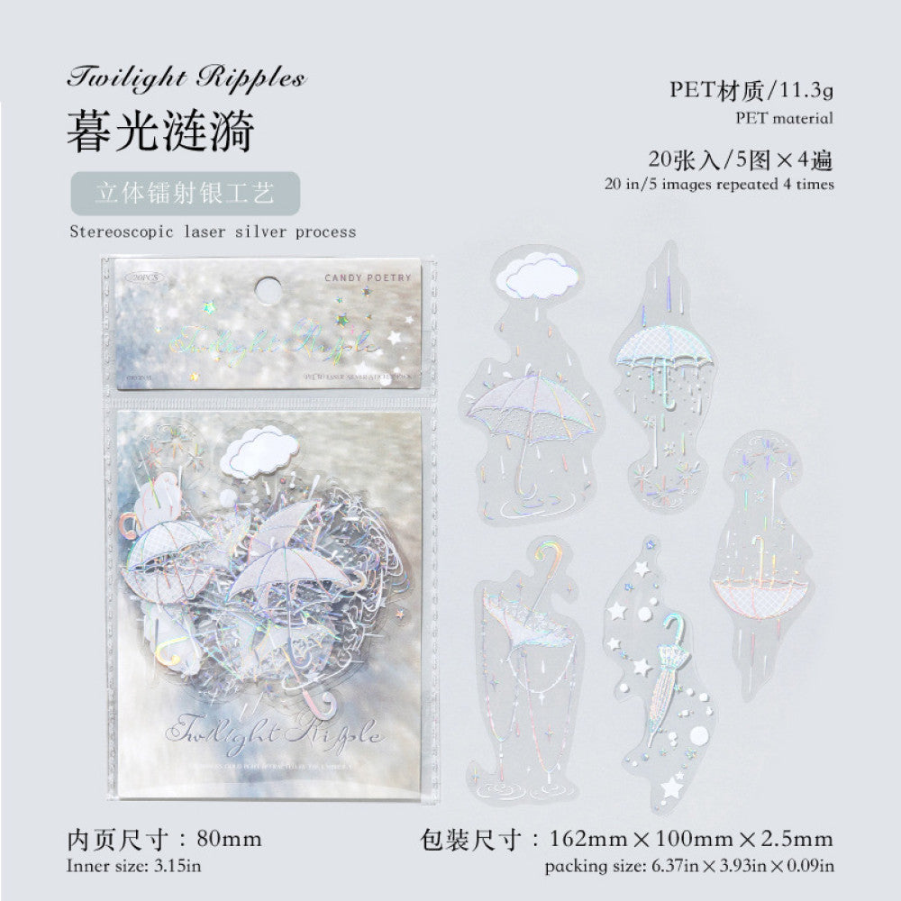 Rainy Season Umbrella Theme PET Stickers 20 Sheets image 4
