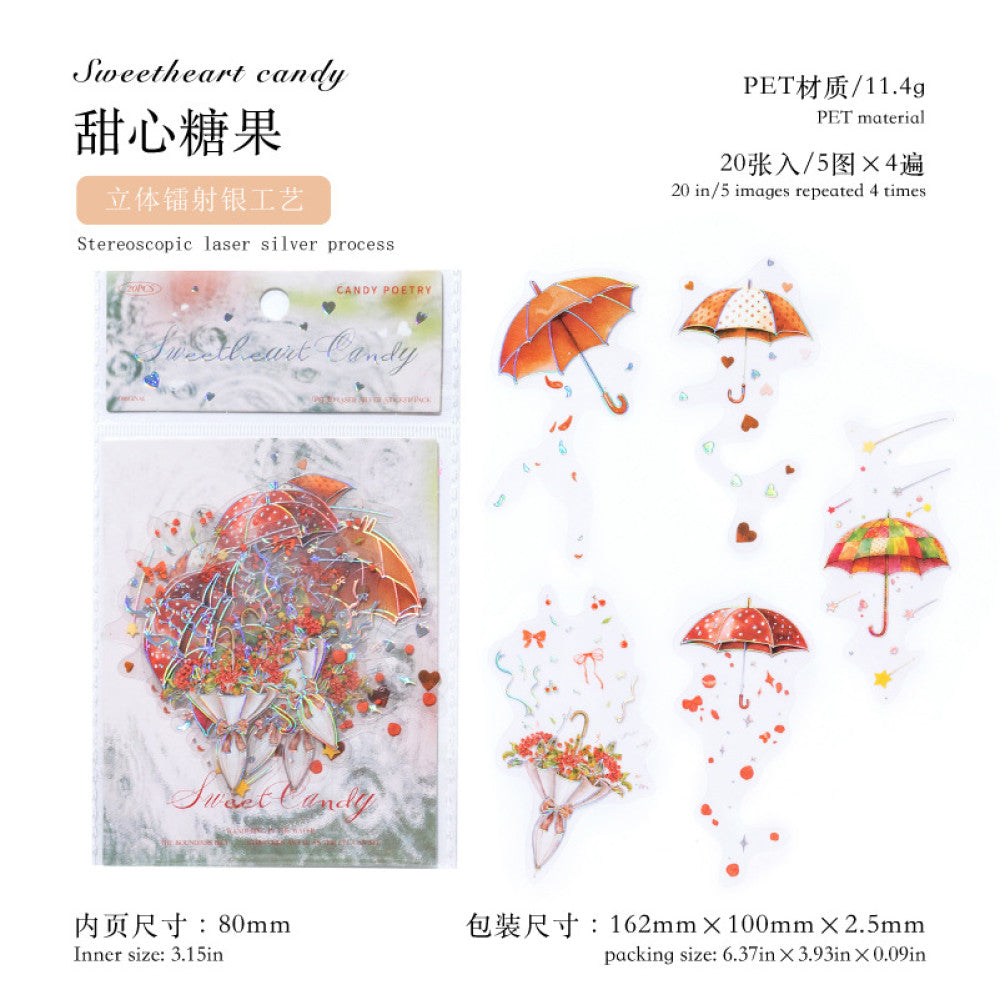 Rainy Season Umbrella Theme PET Stickers 20 Sheets image 5