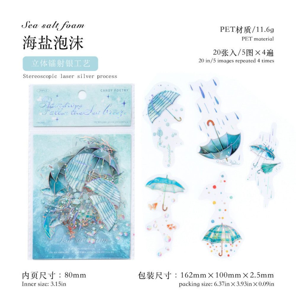 Rainy Season Umbrella Theme PET Stickers 20 Sheets image 7