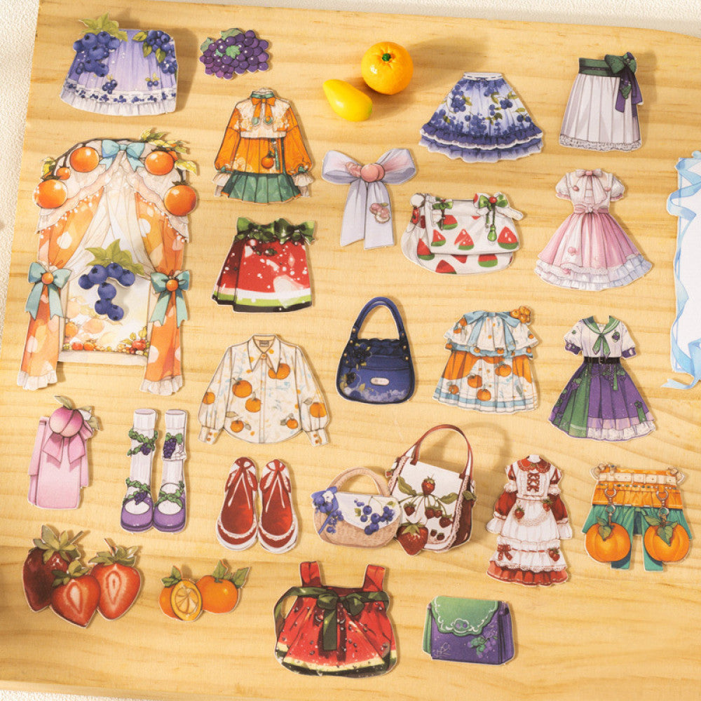 Fruity Sweetheart Girl Series Hard Card Stickers 6 Types 15 Pcs image 1