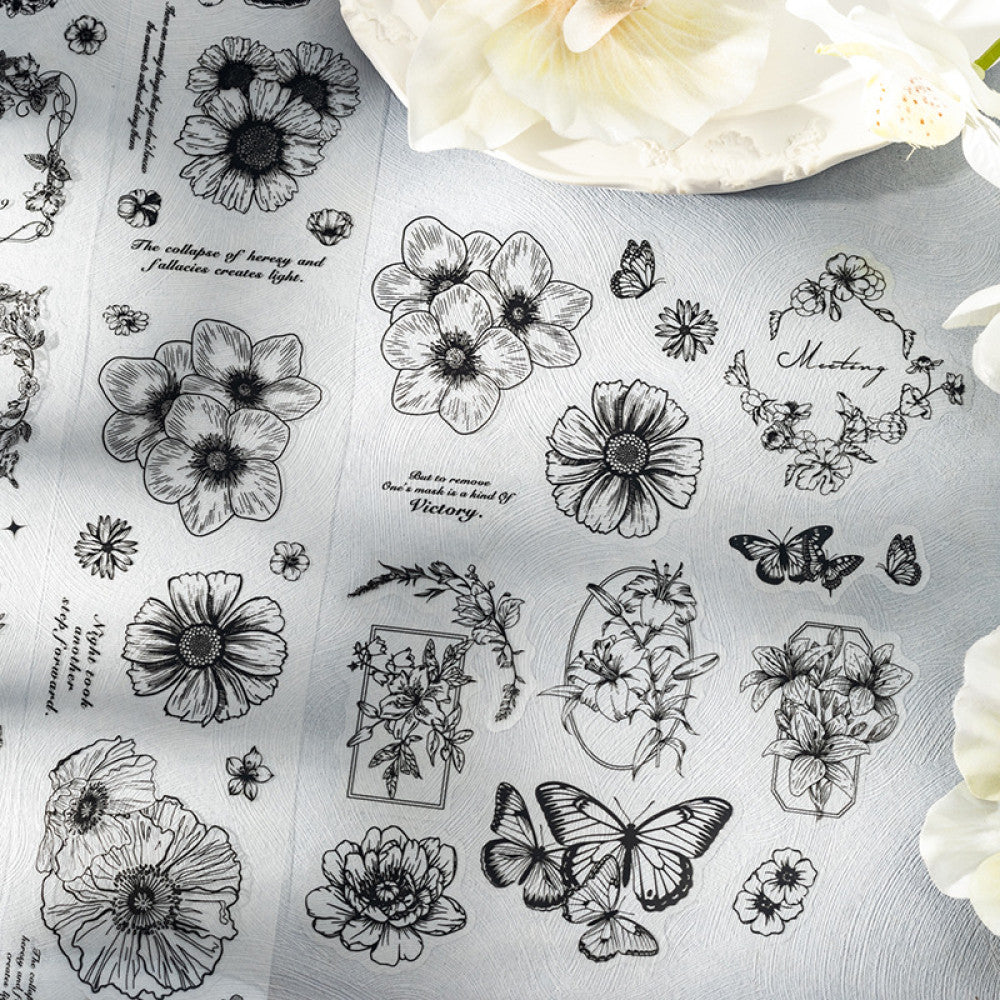 Night Flower Series Plant PET Tape 6 Styles 6cm 2m image 3
