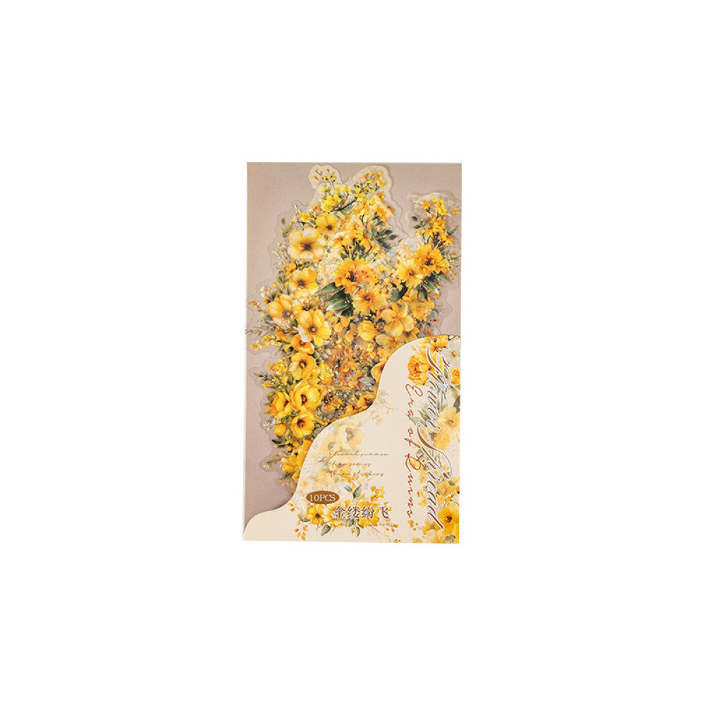 Large size flower PET stickers 6 Styles 10 Sheets image 4