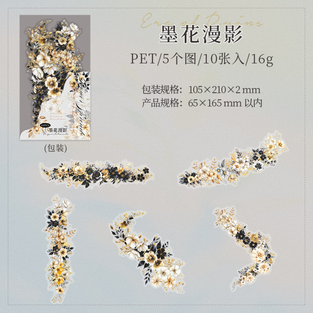 Large size flower PET stickers 6 Styles 10 Sheets image 7