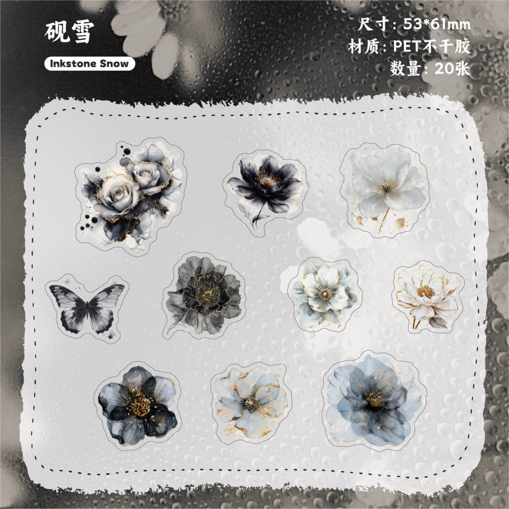 Flower ink series PET sticker pack