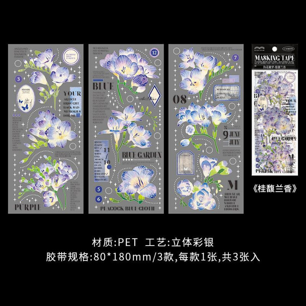 Flower Dream Series PET Stickers 4 Styles