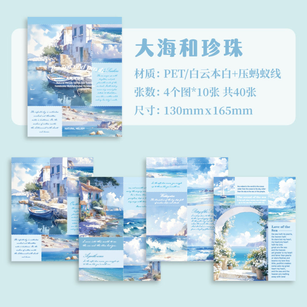Tearable Notepads Natural Melody Series  Material Paper 6 Options