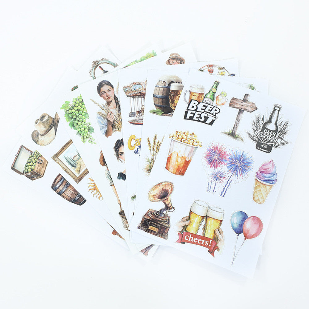 Magic retro literary handbook sticker book 11 Styles image 4