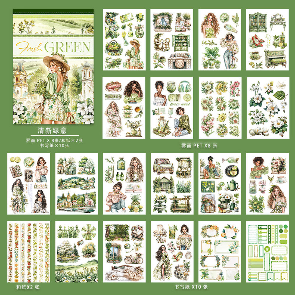 Magic retro literary handbook sticker book 11 Styles image 5