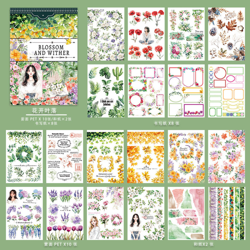 Magic retro literary handbook sticker book 11 Styles image 7