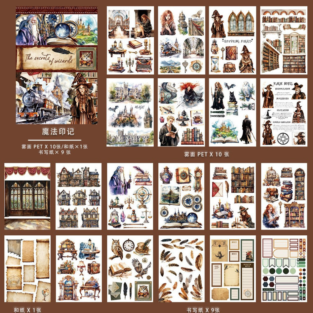 Magic retro literary handbook sticker book 11 Styles image 11