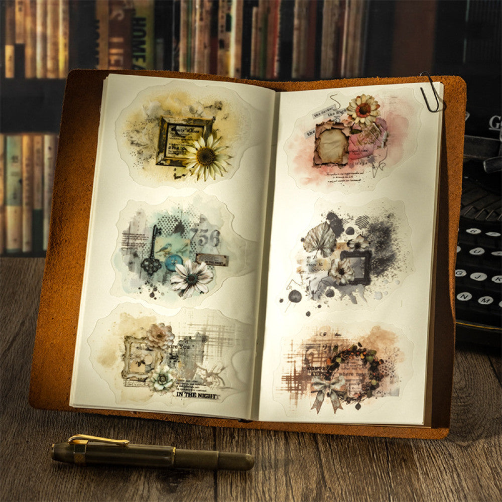 Old Times Series Retro Floral Themes 10 Sheets 6 Types image 3