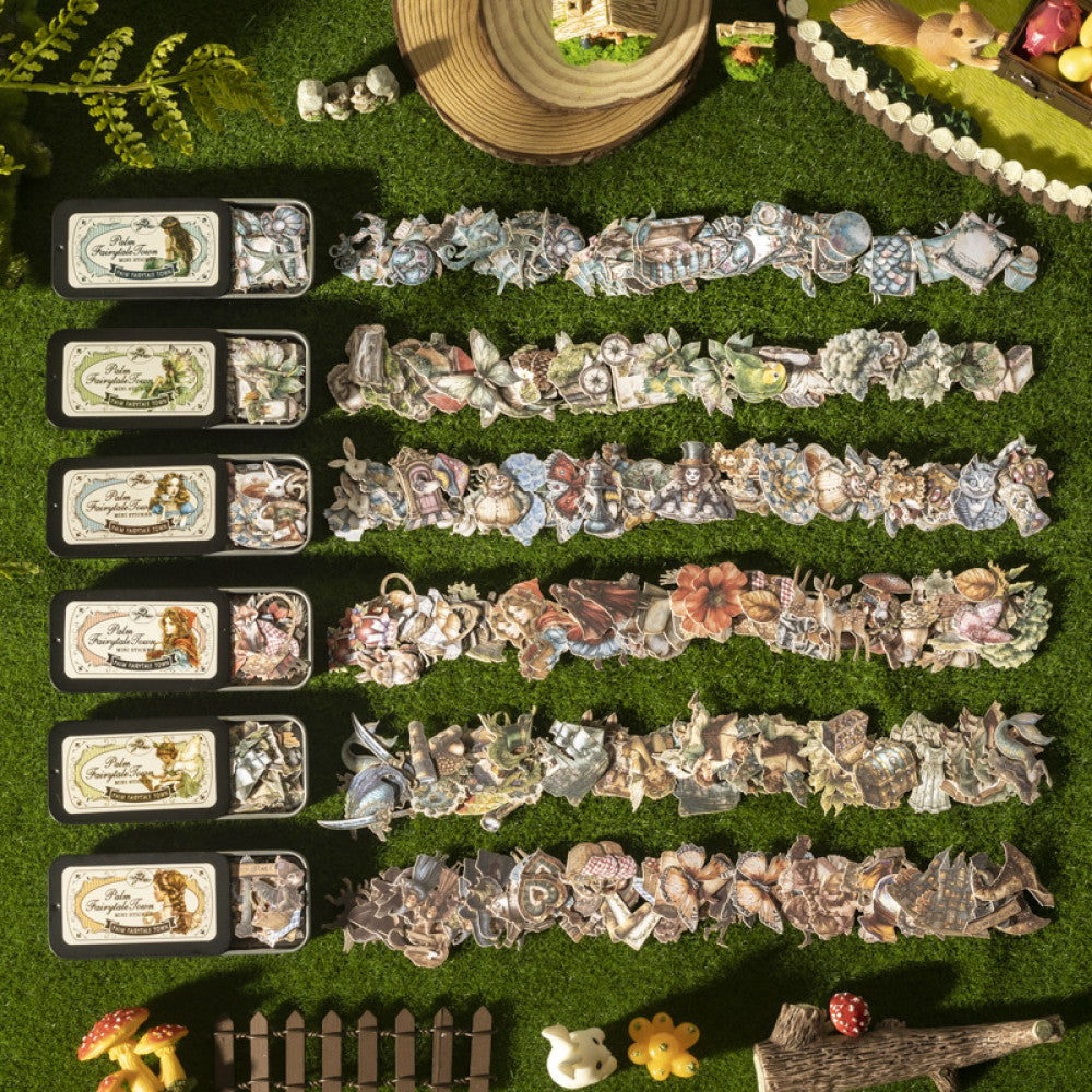 Fairytale Town Series Miniature Landscape Paper Stickers 6 Types 60 Pcs image 12