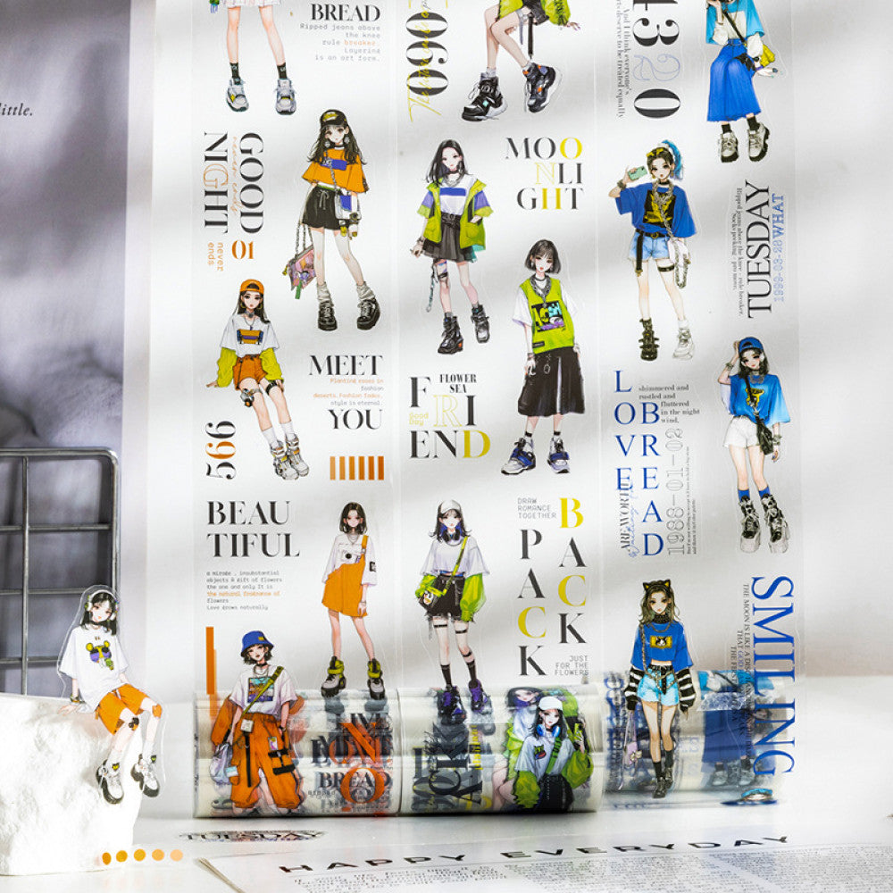 Fashion Weekly Series PET Tape 6 Character Types 6cm 2m image 2