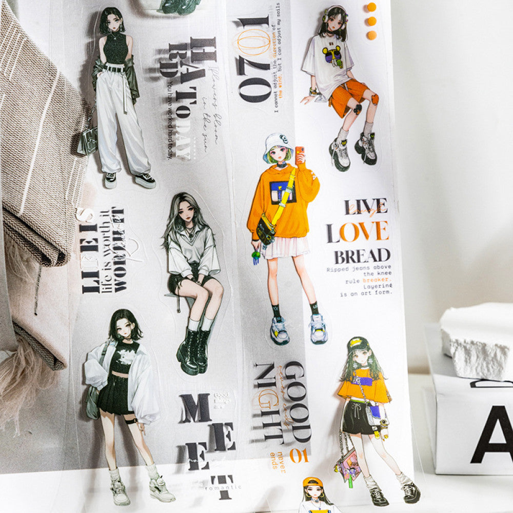 Fashion Weekly Series PET Tape 6 Character Types 6cm 2m image 3