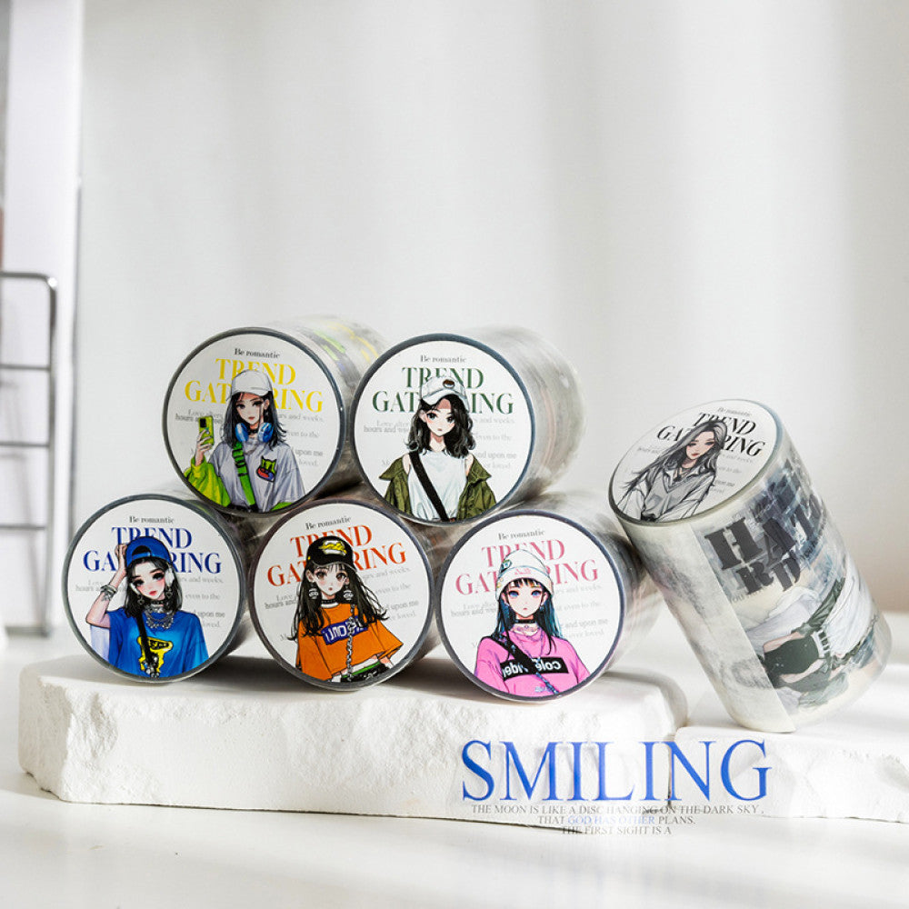 Fashion Weekly Series PET Tape 6 Character Types 6cm 2m image 0