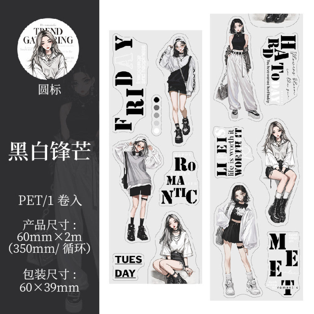 Fashion Weekly Series PET Tape 6 Character Types 6cm 2m image 6