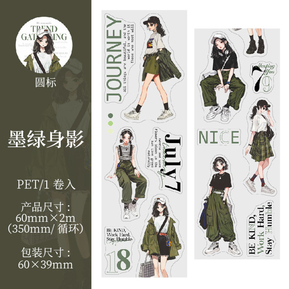 Fashion Weekly Series PET Tape 6 Character Types 6cm / 2m