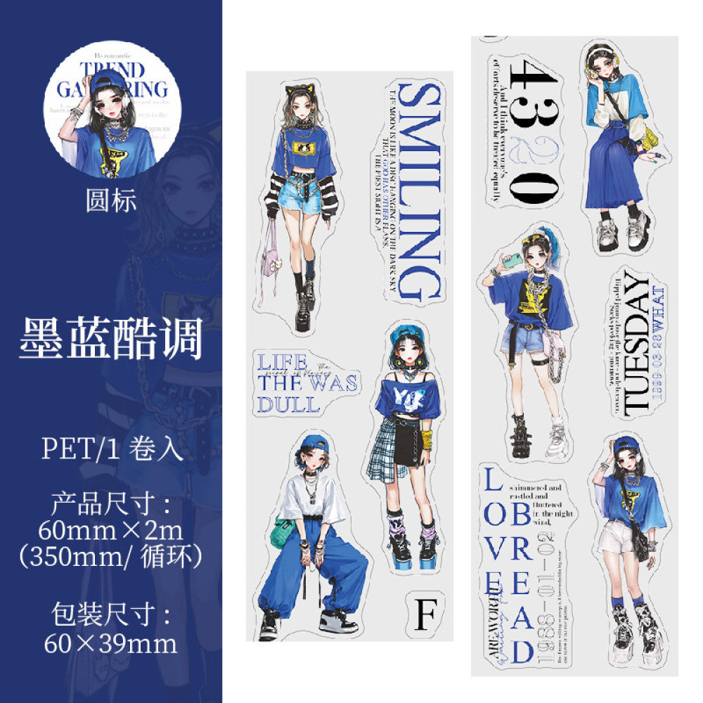 Fashion Weekly Series PET Tape 6 Character Types 6cm / 2m