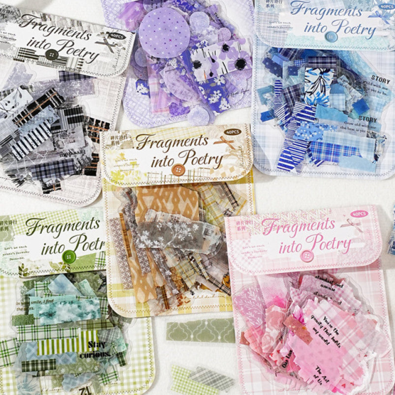 Fragmented Poetry SeriesPET Sticker Pack 6 Models 20 Pcs image 0