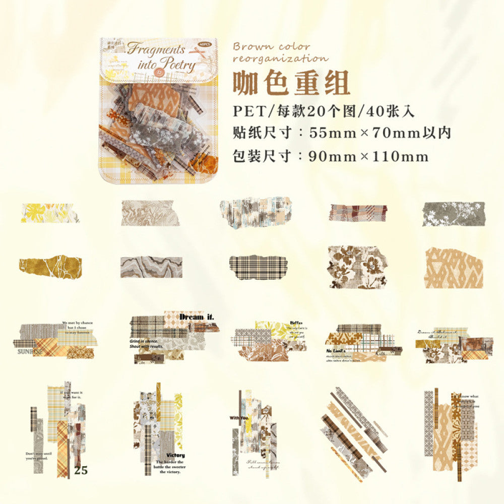 Fragmented Poetry SeriesPET Sticker Pack 6 Models 20 Pcs image 6