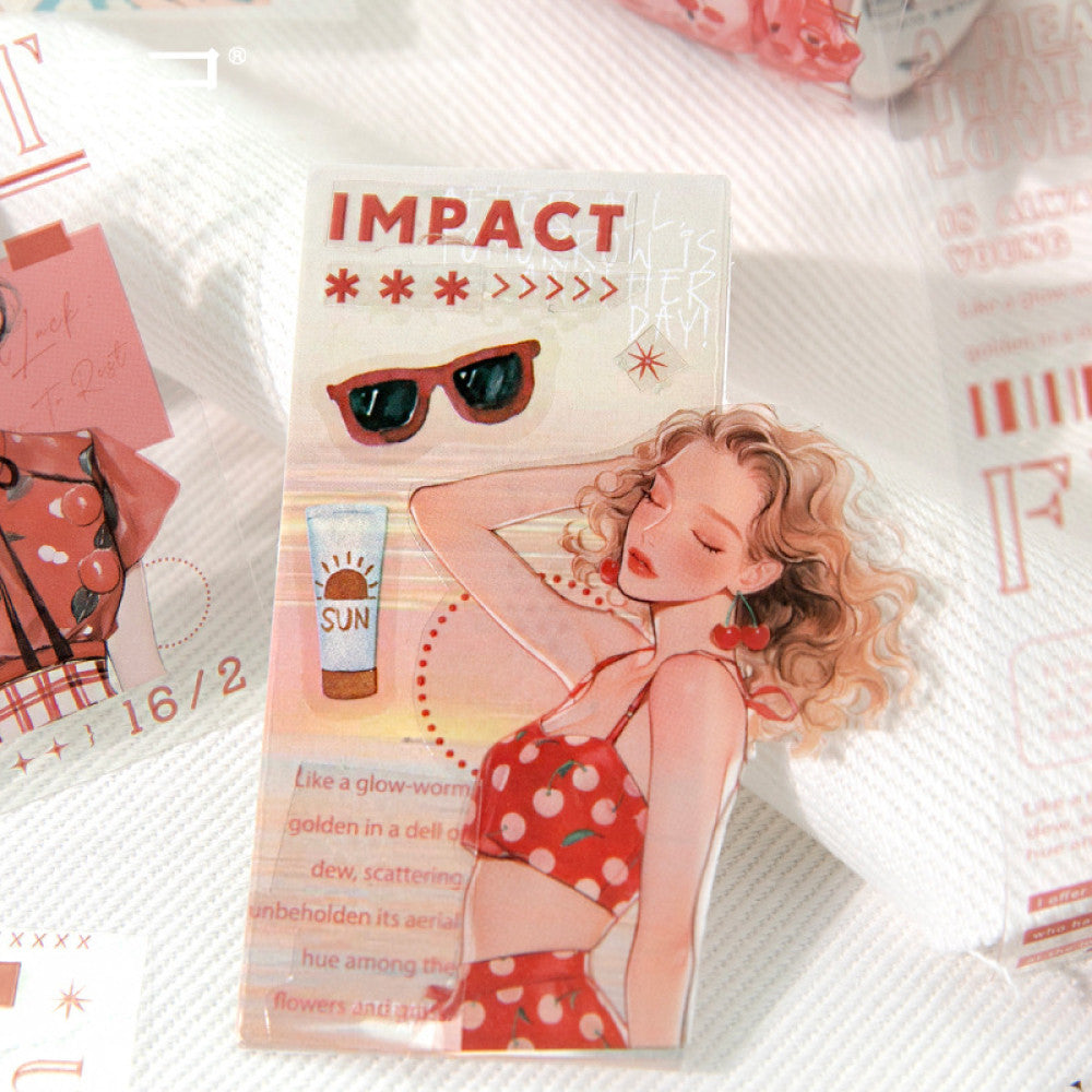 Summer Series Character Girl Theme PET Tape 6 Selections 5cm 2m image 2