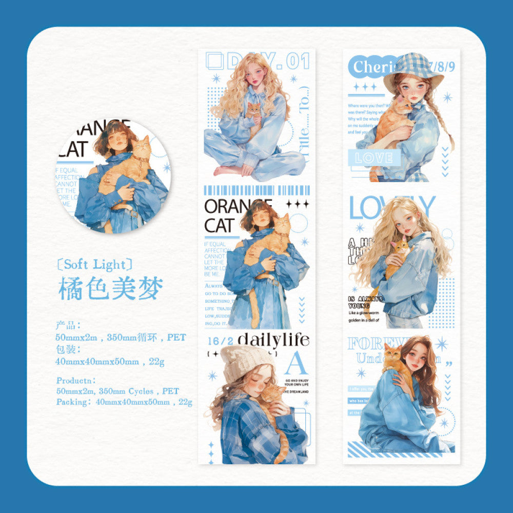 Summer Series Character Girl Theme PET Tape 6 Selections 5cm / 2m