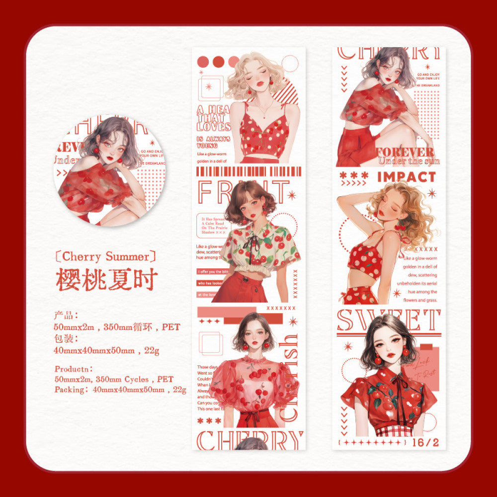 Summer Series Character Girl Theme PET Tape 6 Selections 5cm / 2m