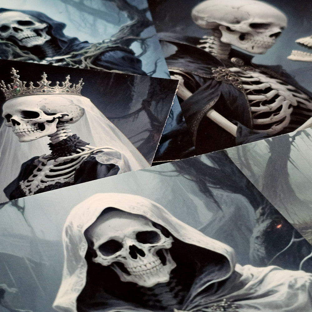 Original Dark Gothic Skull Rose Material Paper 14cm 19cm image 3