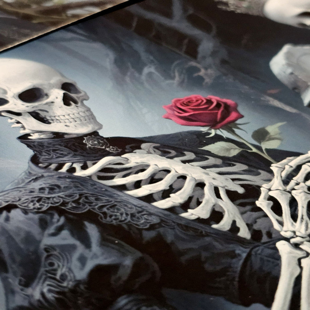 Original Dark Gothic Skull Rose Material Paper 14cm 19cm image 5